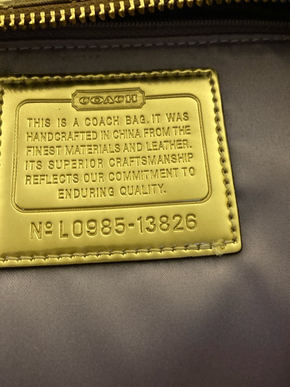 Coach Brown Signature Canvas Tote with Gold Accents & Bronze  leather straps - Picture 7 of 7